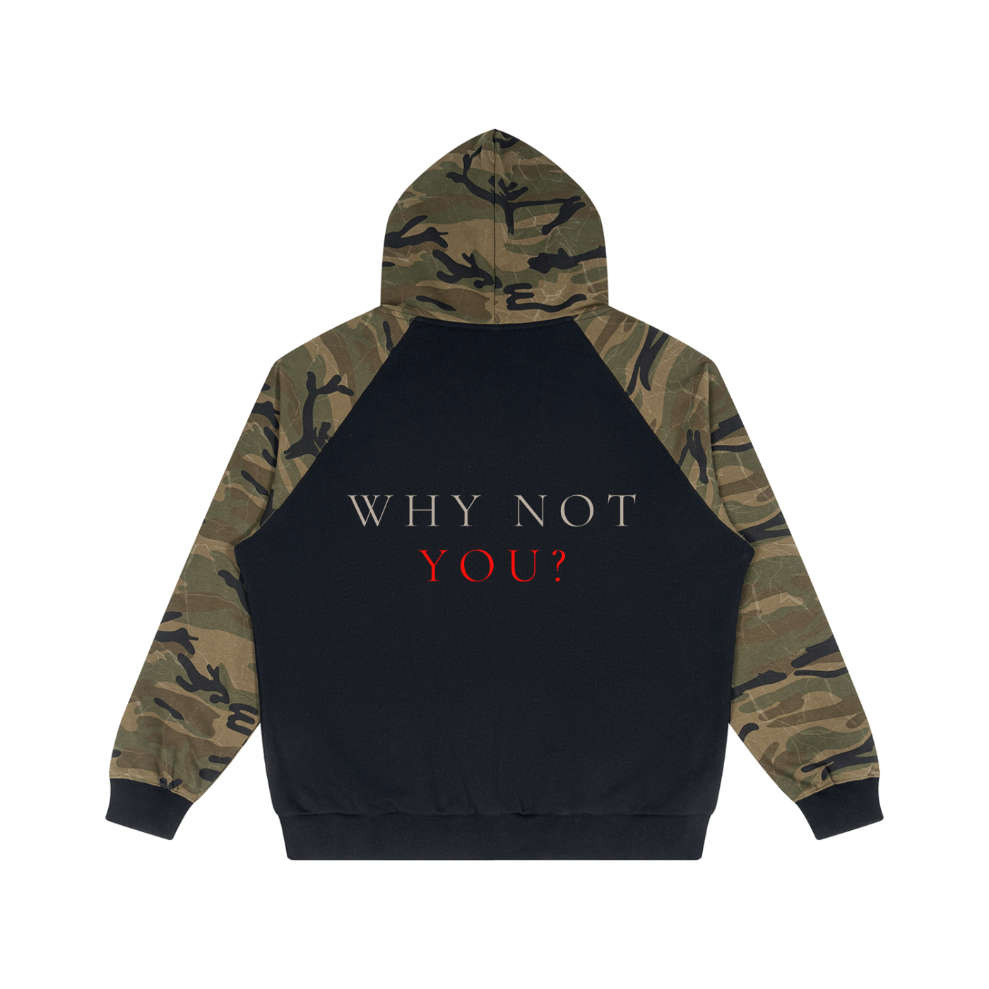 Unisex Camo-Splice Raglan Zip Hoodie