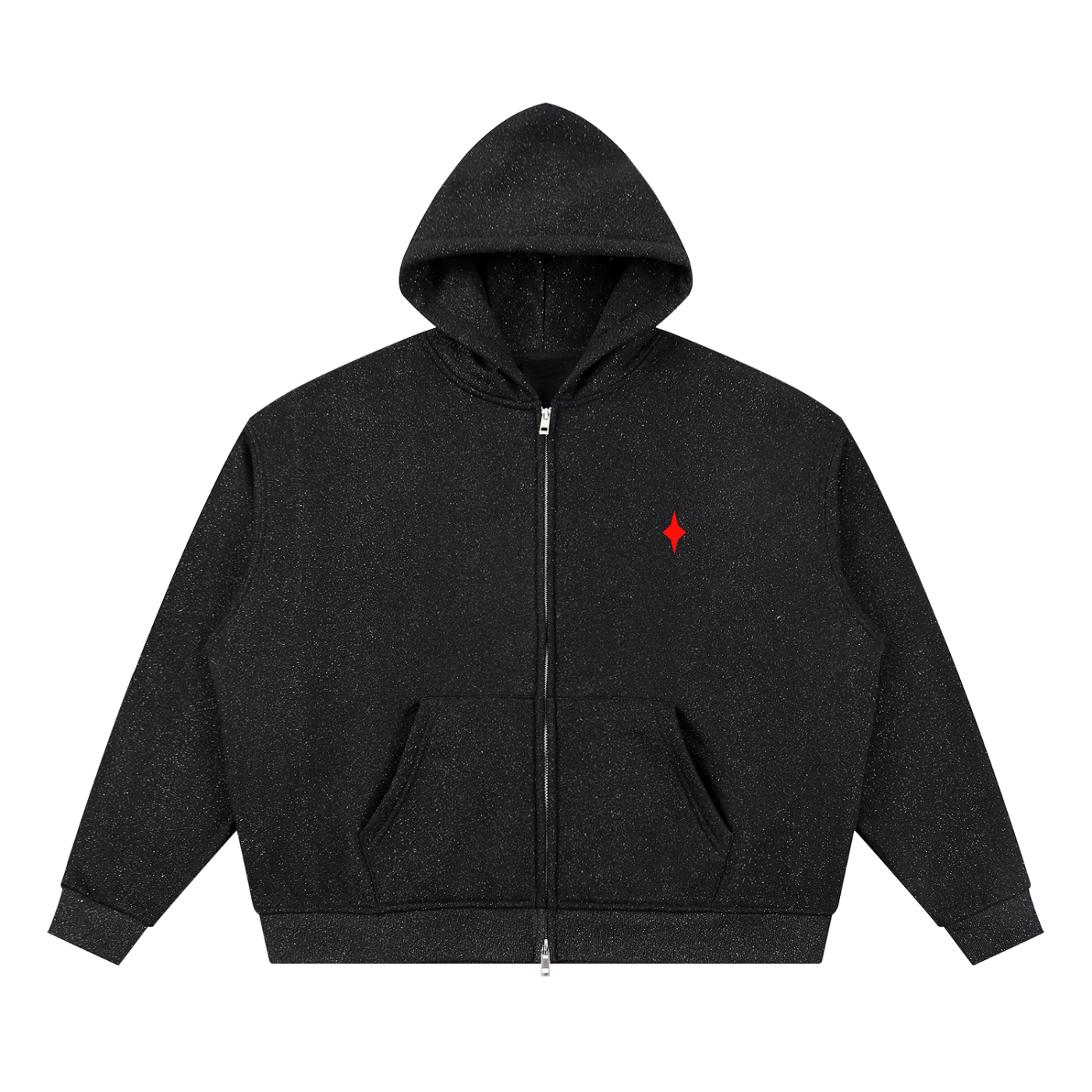 Unisex Sparkles Full Zip Boxy Hoodie