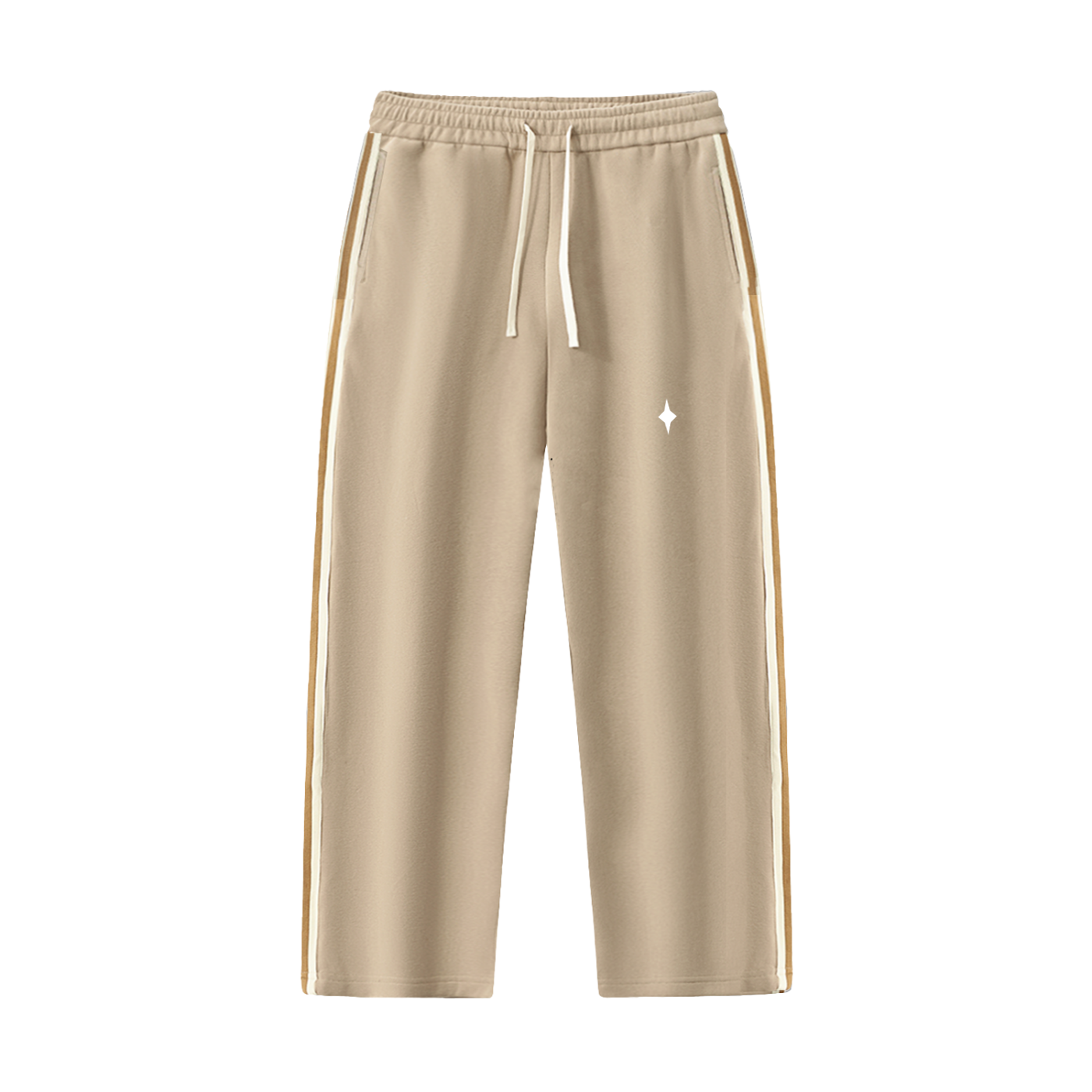 Contrast Side-Stripe Straight-Leg Pants