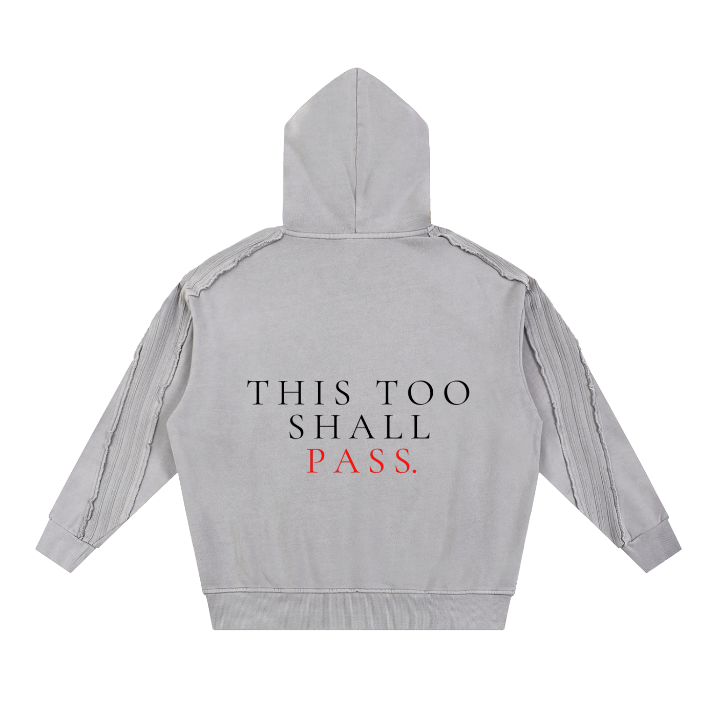 Snow Washed Tape Raw Edge Hoodie