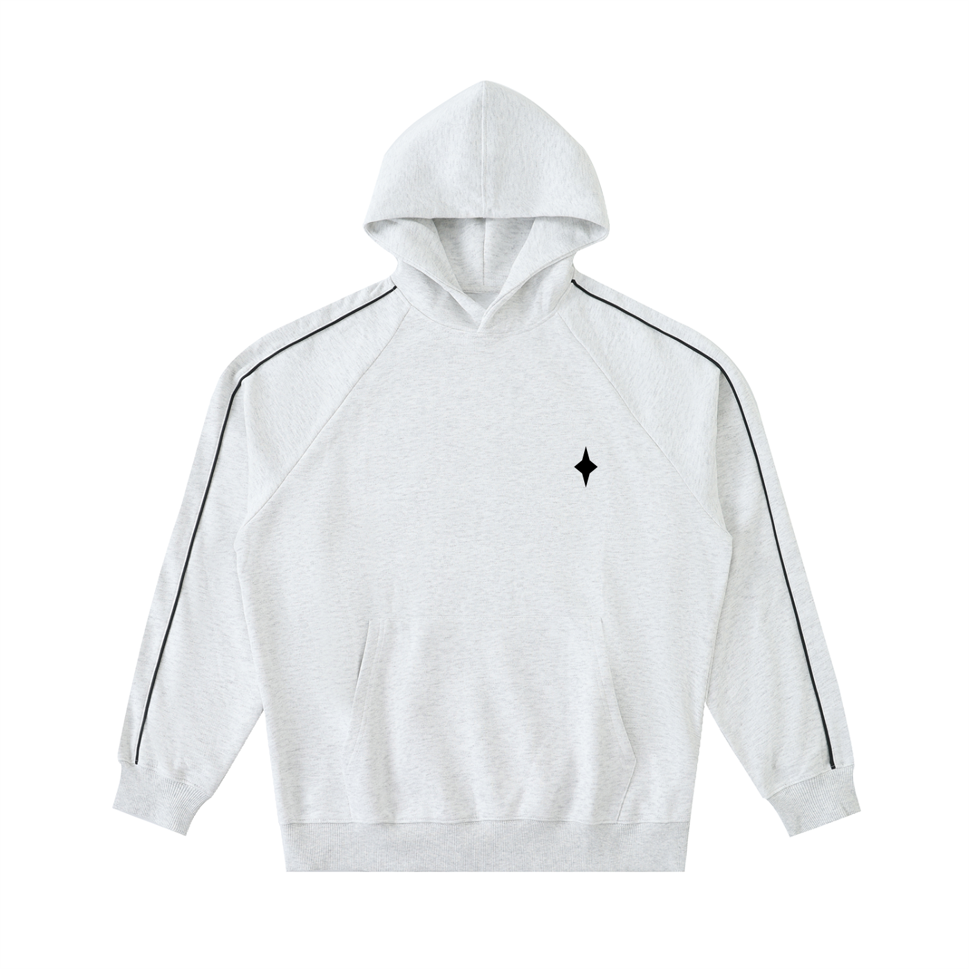 Contrast Piping Raglan Hoodie