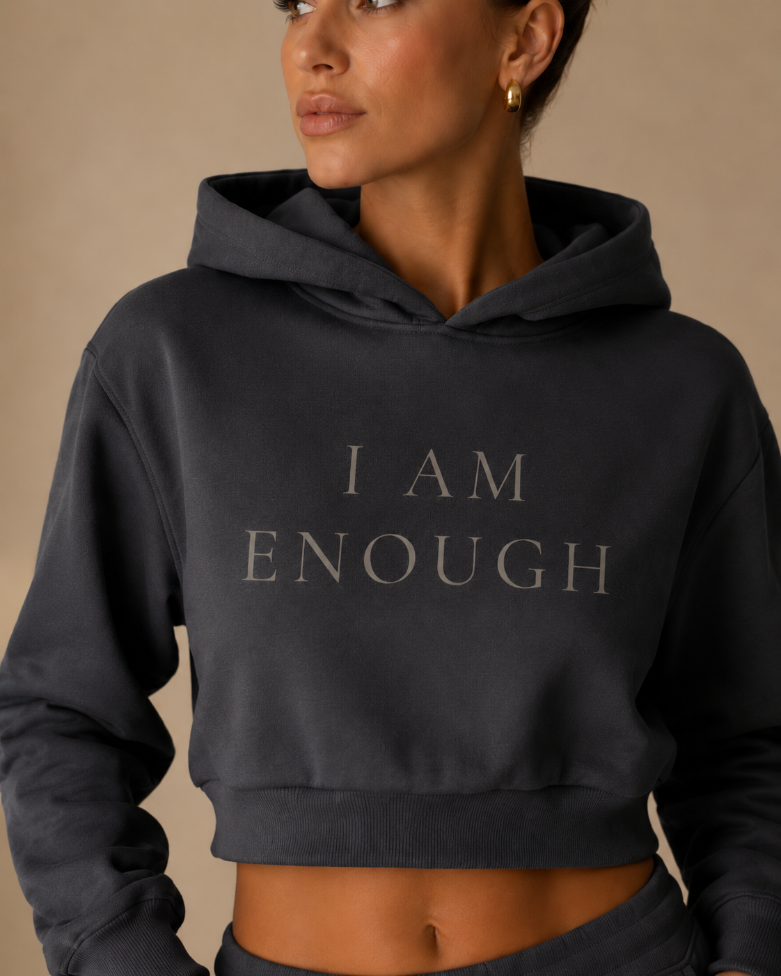 TLOL I Am Enough Cropped Essential Hoodie