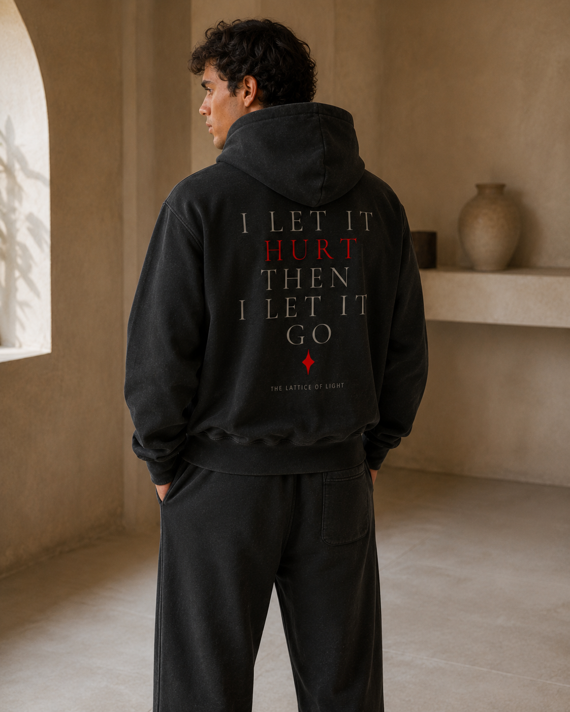 Frayed Enzyme Washed Fleece Hoodie