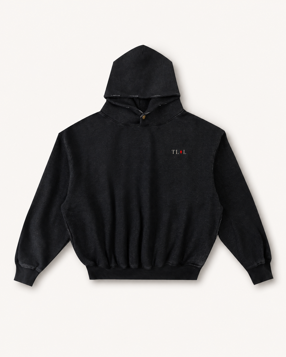 Frayed Enzyme Washed Fleece Hoodie