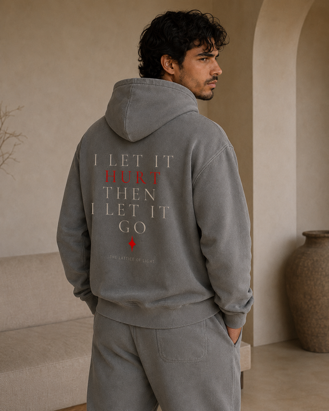 Frayed Enzyme Washed Fleece Hoodie