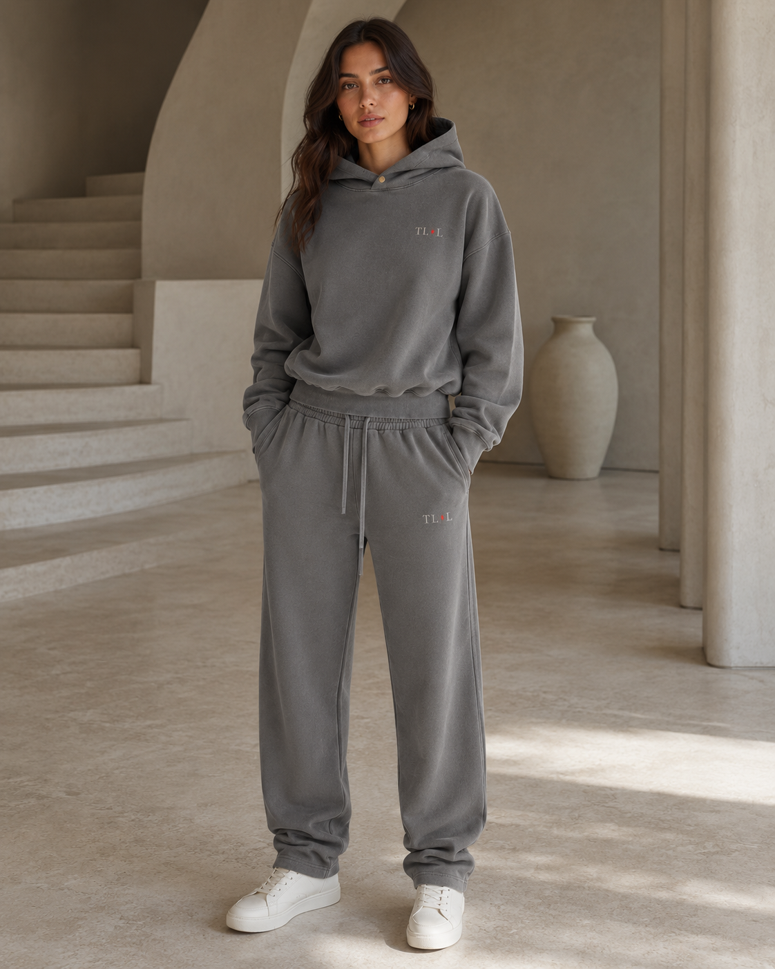 Frayed Enzyme Washed Fleece Hoodie