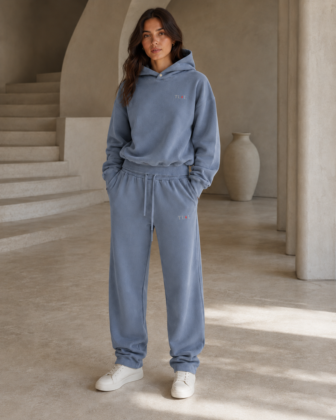 Frayed Enzyme Washed Fleece Hoodie