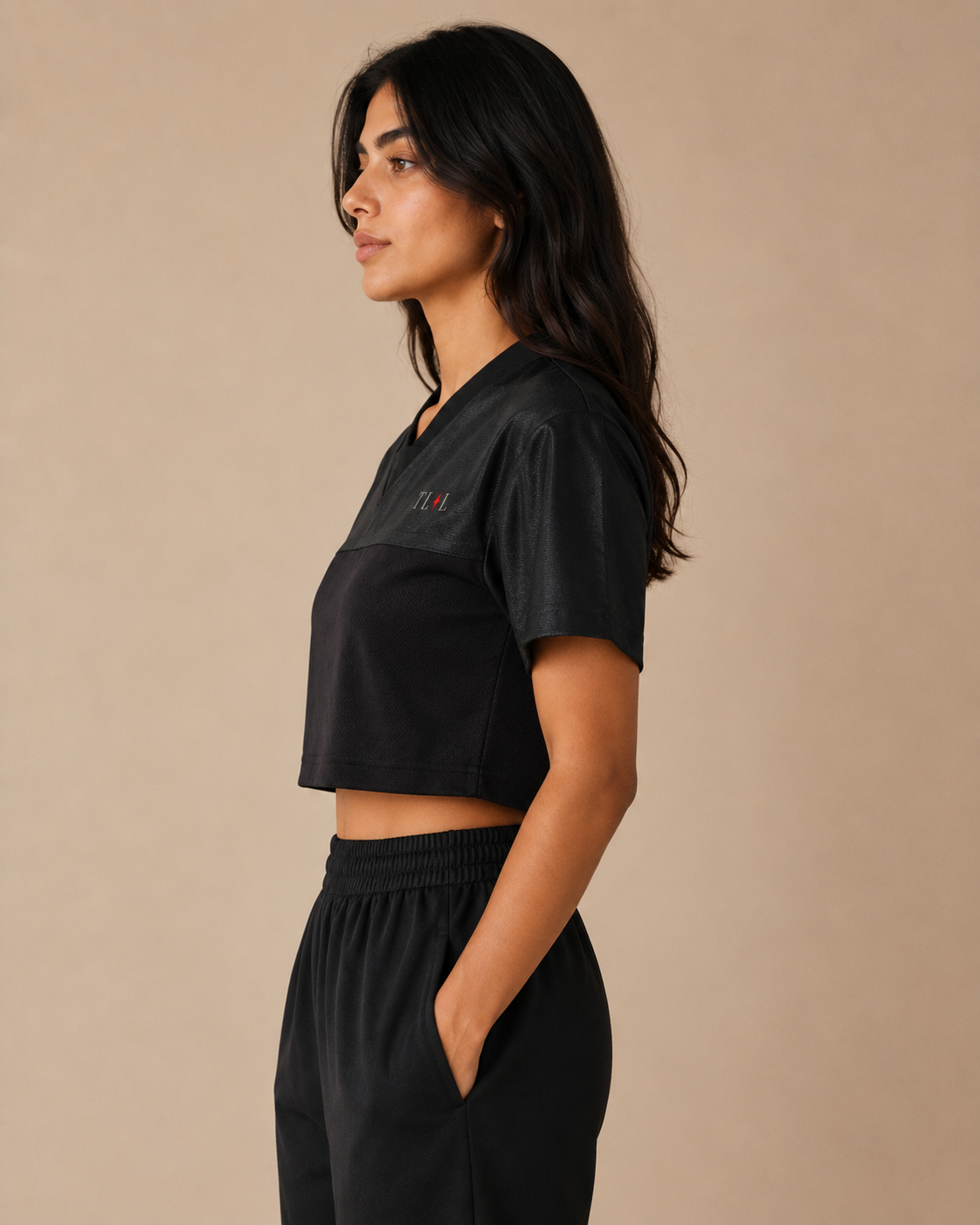 TLOL I Am Enough Cropped V-Neck Jersey