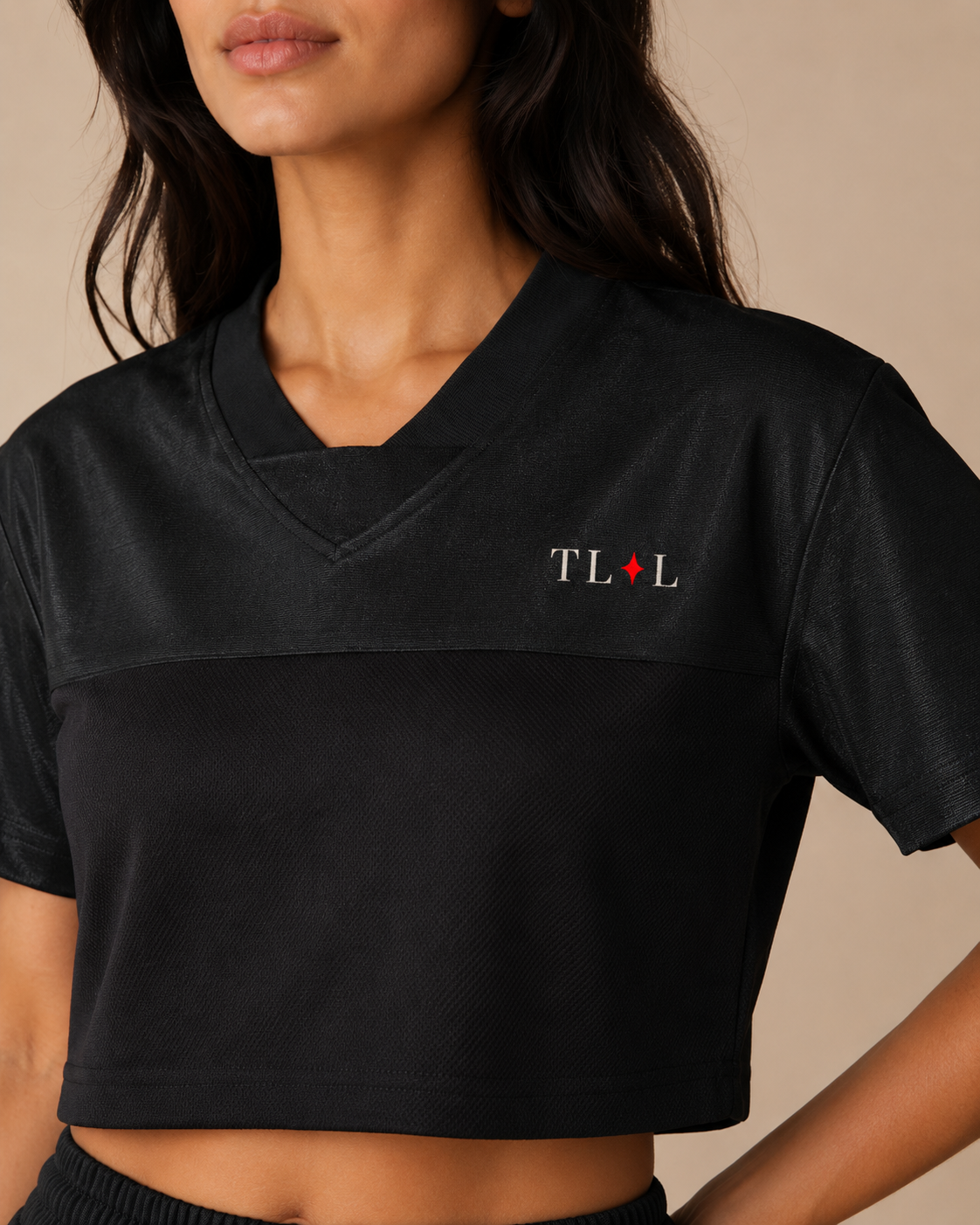 TLOL I Am Enough Cropped V-Neck Jersey