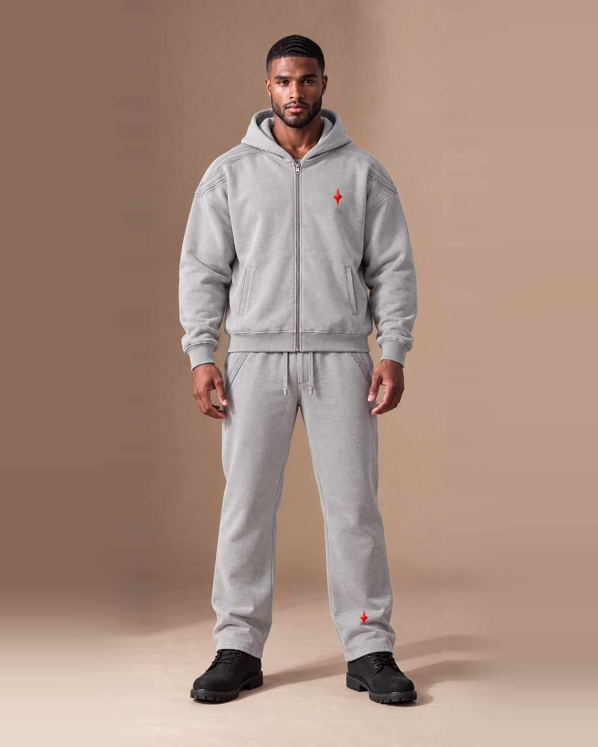 TLOL Release Light Gray zip hoodie matching outfit, front view. Hoodie and pants sold separately.