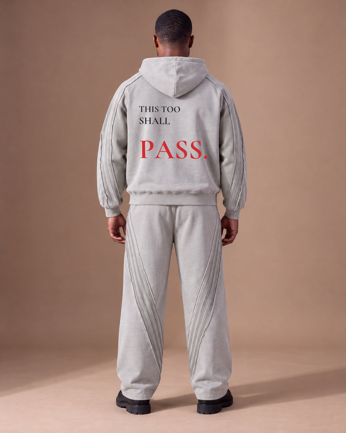 TLOL Seasons Light Gray matching set, back view. Pieces sold separately.