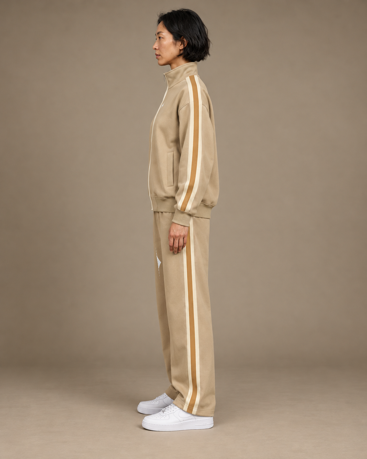 TLOL Contrast Stripe matching set, Khaki, left view