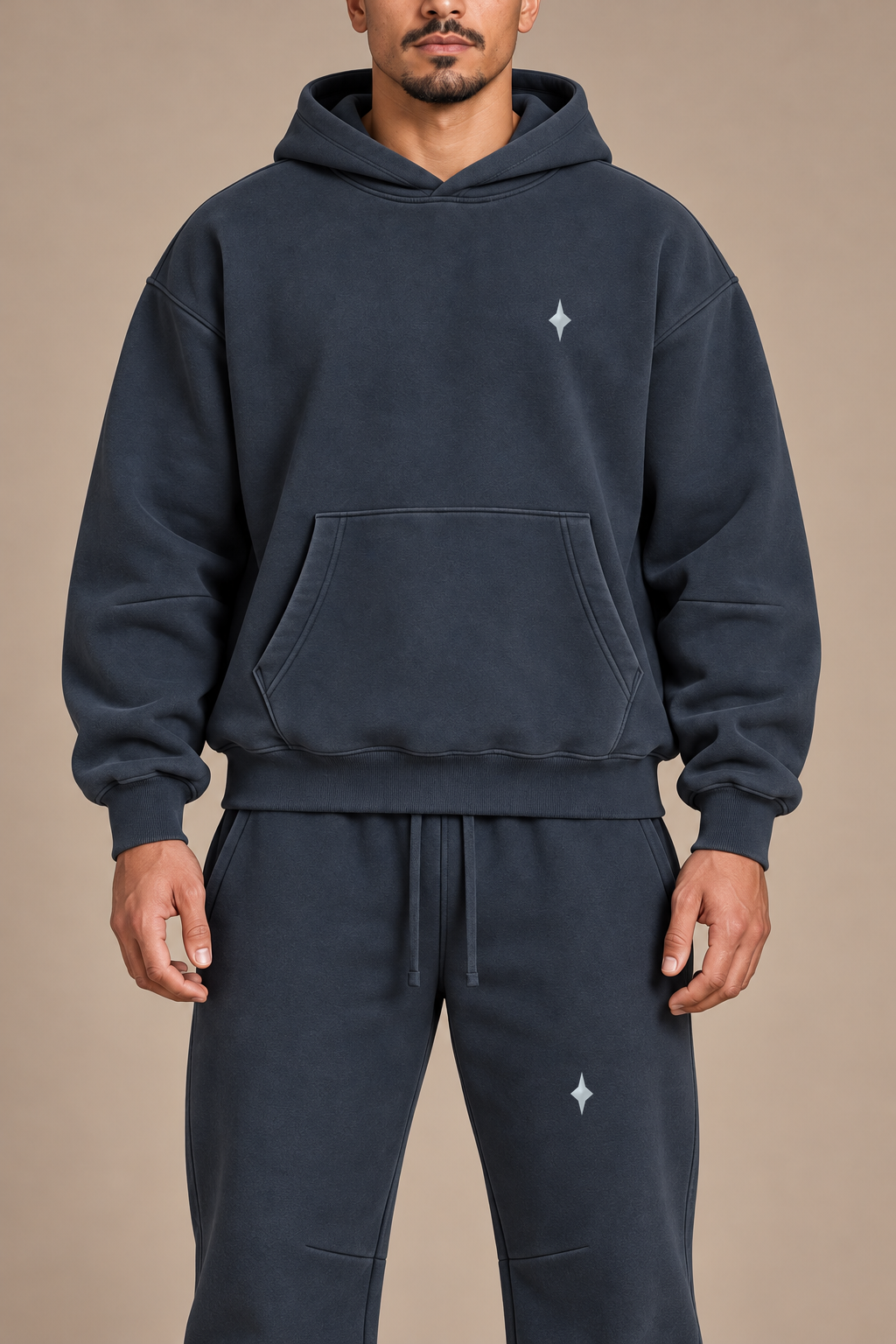 Navy Blue Shared Orbit — body detail on-body styling; hoodie and pants sold separately