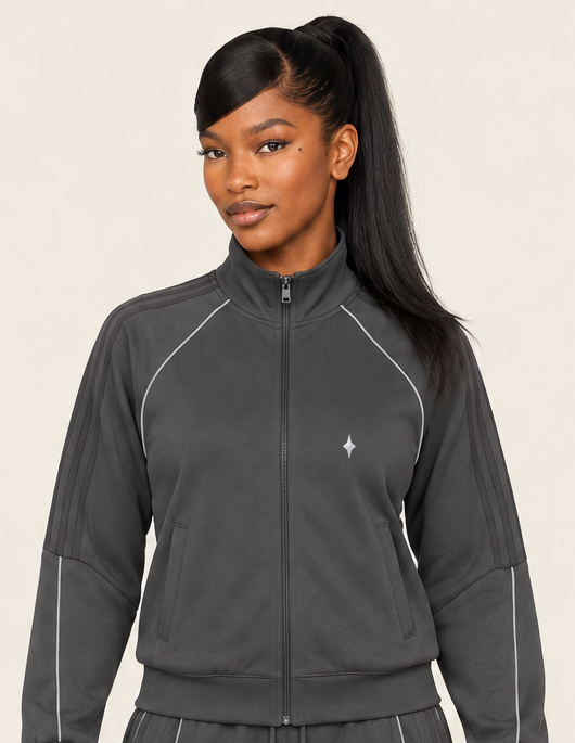 TLOL REFLECTION Dark Gray jacket, detail on light beige. Jacket and pants sold separately.