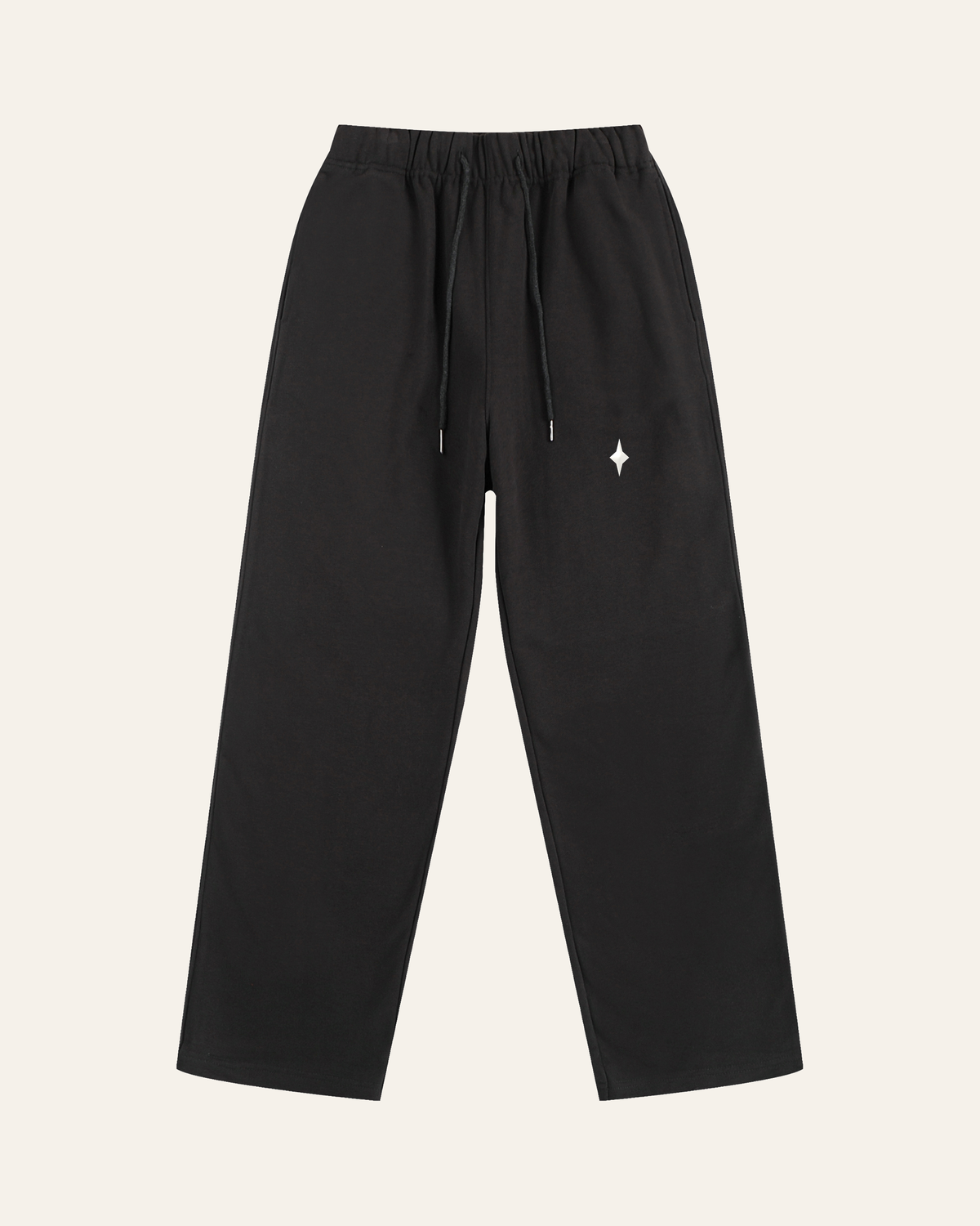 TLOL RELEASE Charcoal pants, product front on light beige. Hoodie and pants sold separately.