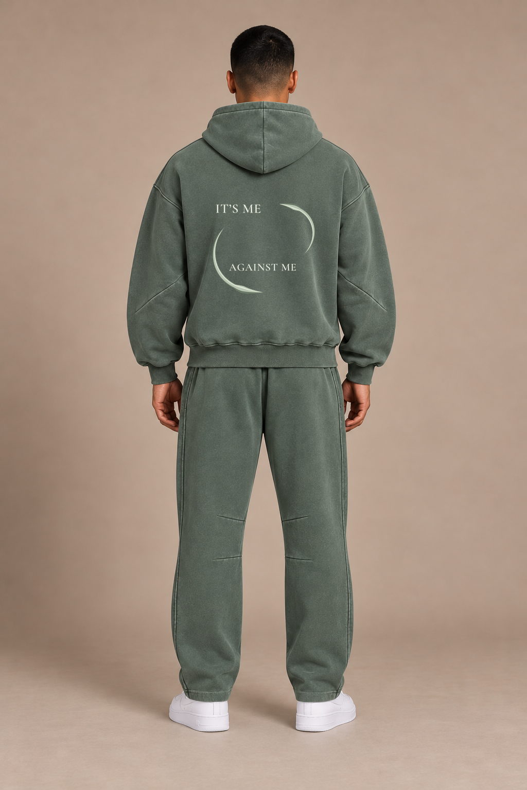 Washed Green Shared Orbit — back on-body styling; hoodie and pants sold separately