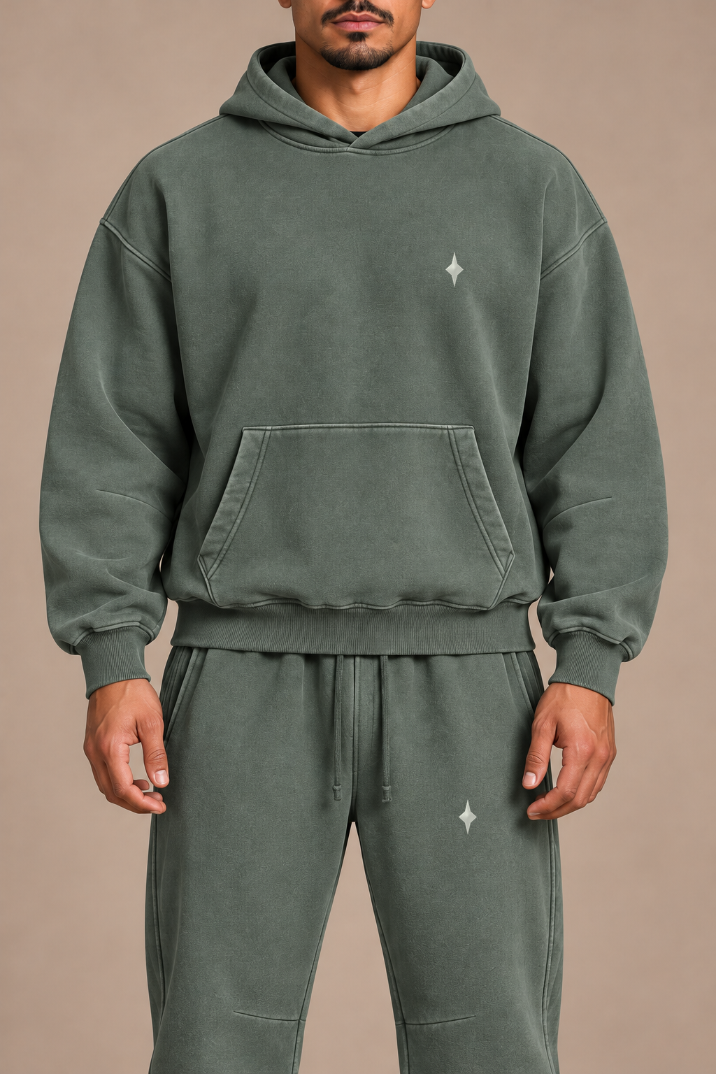 Washed Green Shared Orbit — body detail on-body styling; hoodie and pants sold separately