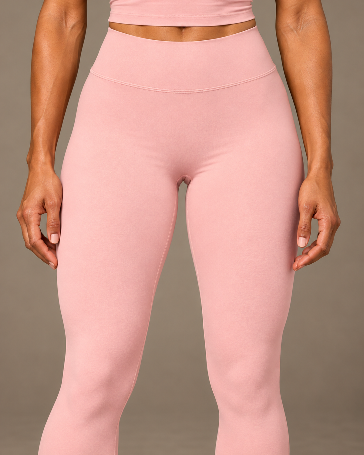 TLOL Pink yoga outfit mockup, detail
