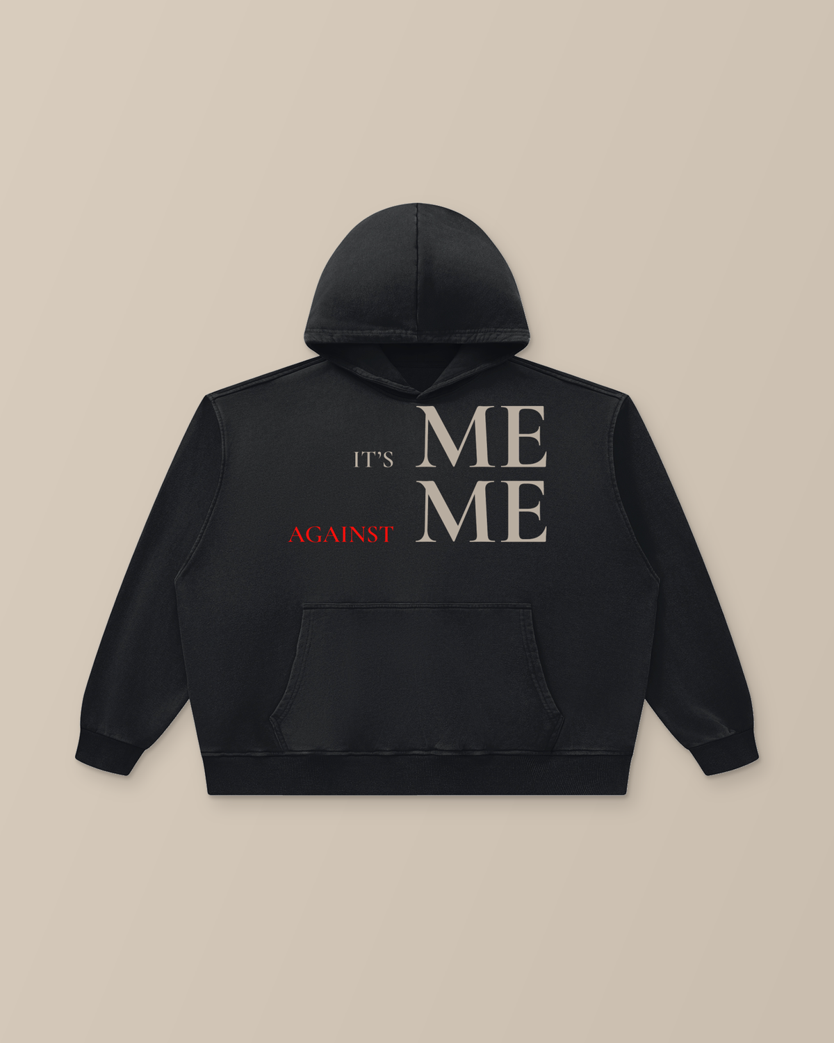 TLOL paired selves black hoodie front product-only studio view