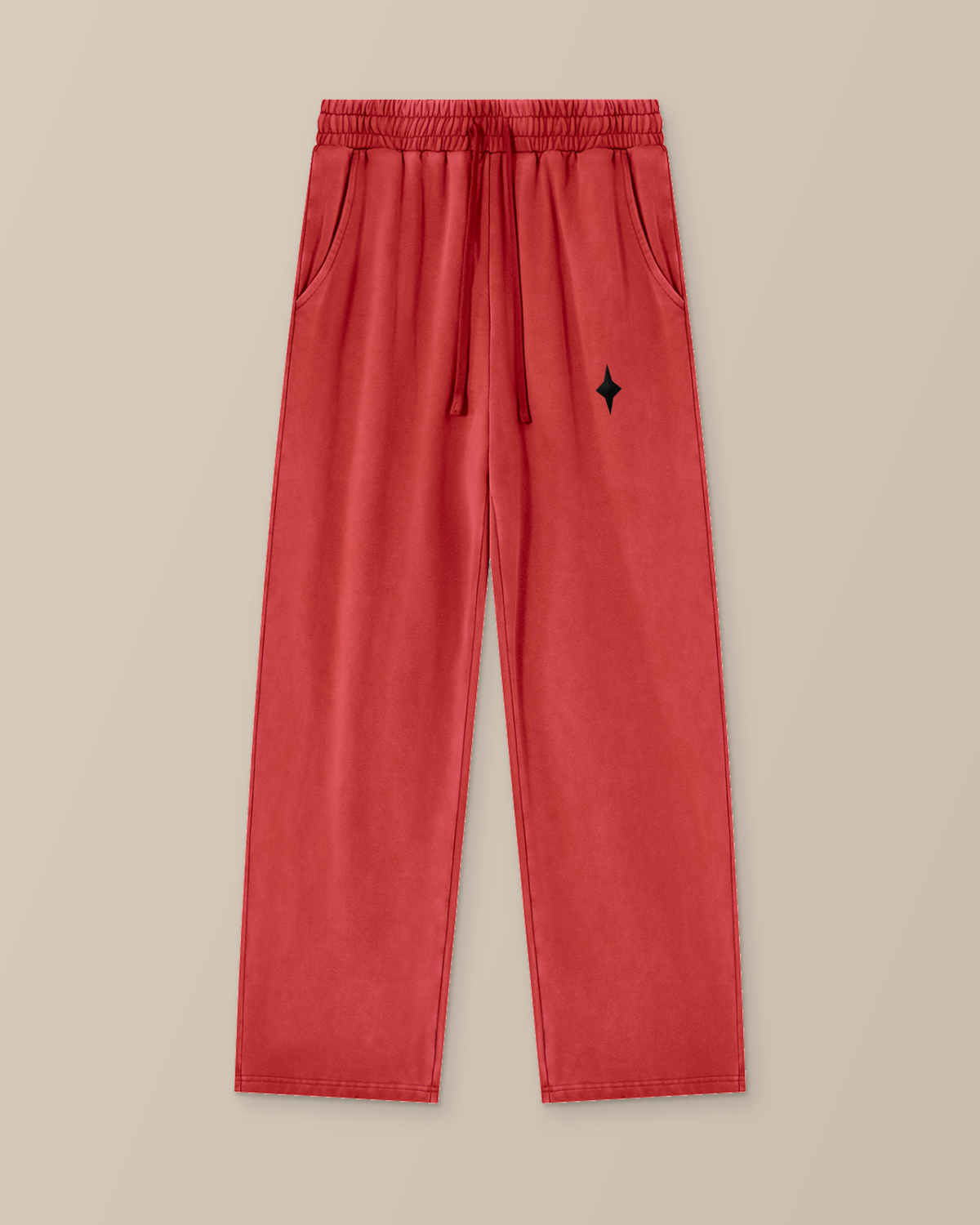 TLOL paired selves washed red pants front product-only studio view