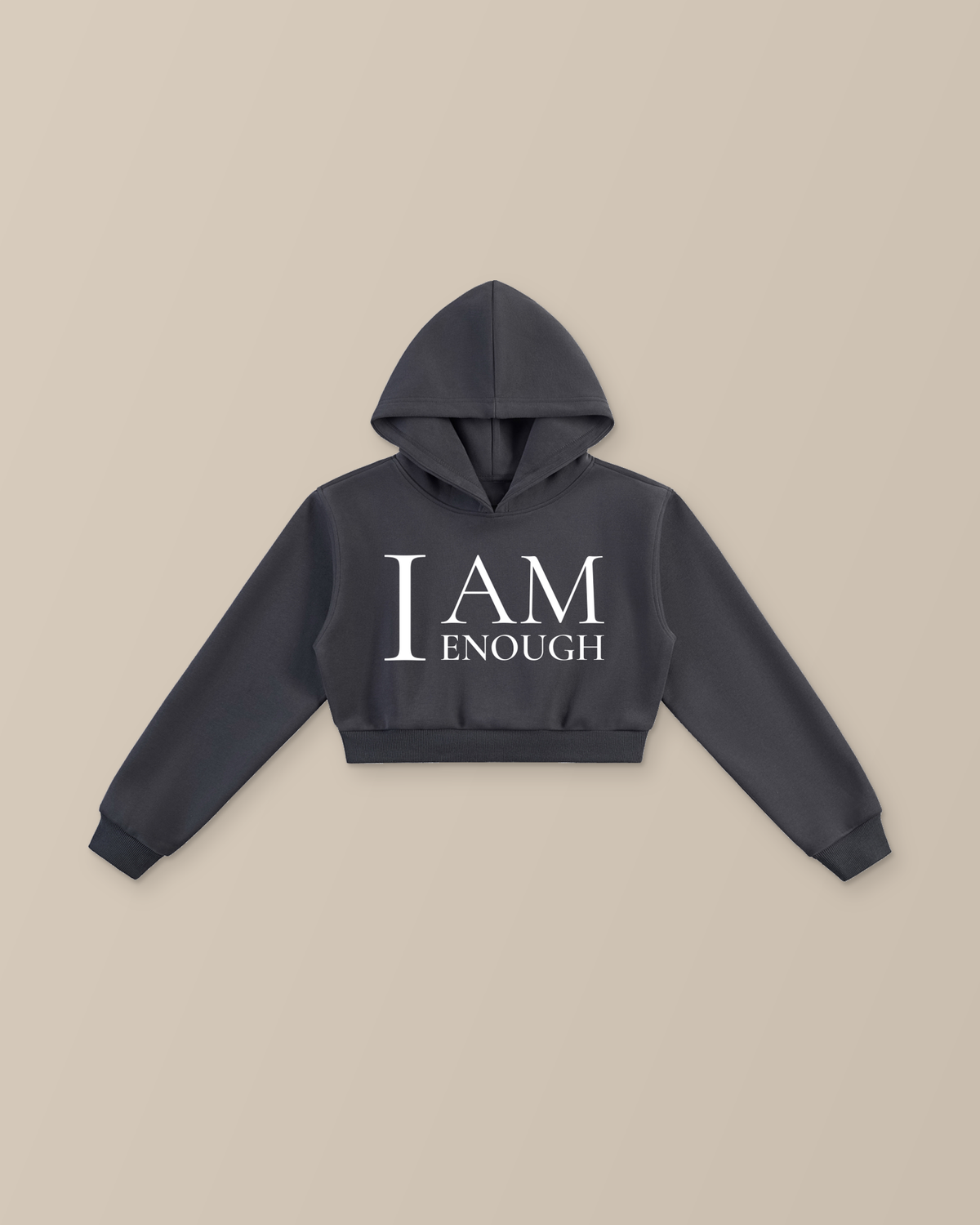 TLOL weighted pillar charcoal gray hoodie front product-only studio view