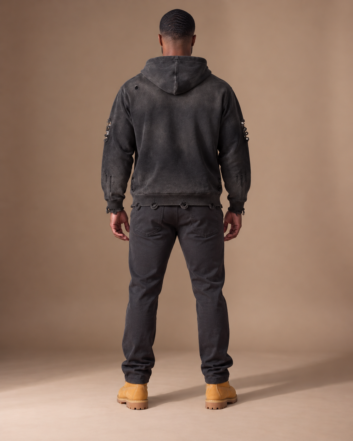 TLOL Distressed Full-Zip Sweater
