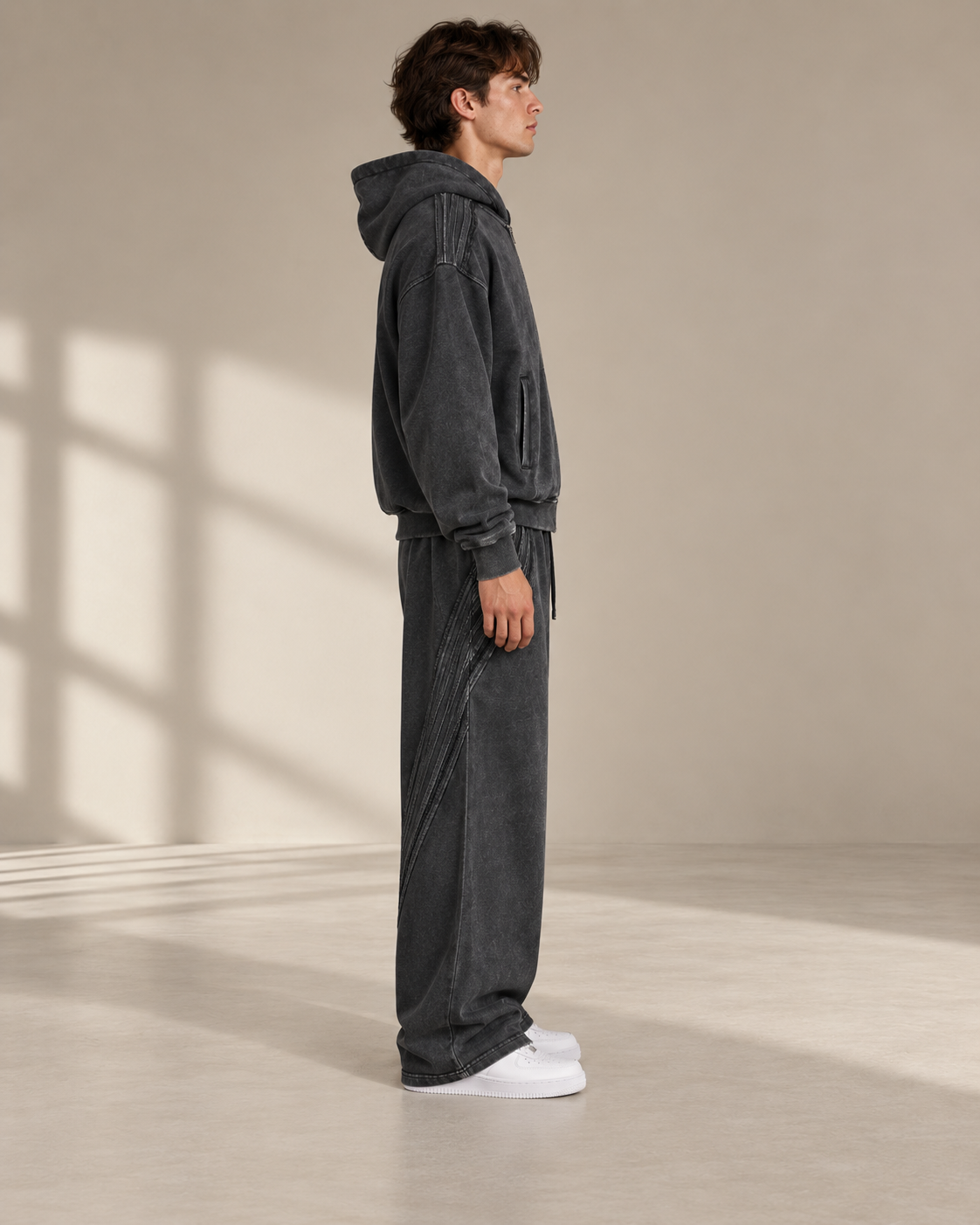 TLOL Release Raw-Edge Zip Hoodie