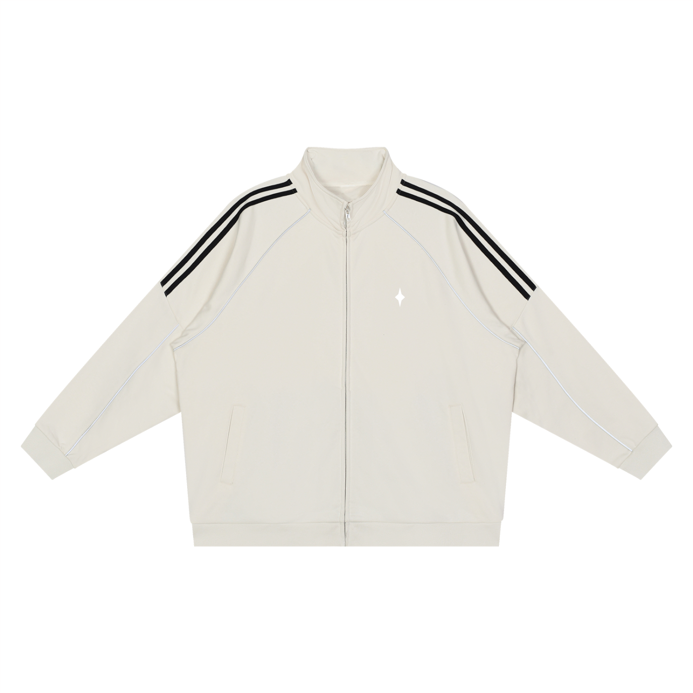 Reflection Striped Raglan Sleeve Jacket