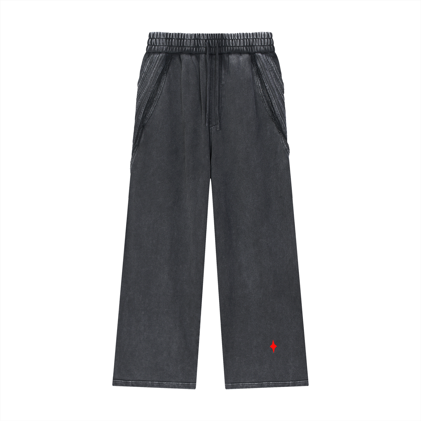 Snow Washed Tape Raw Edge Sweatpants