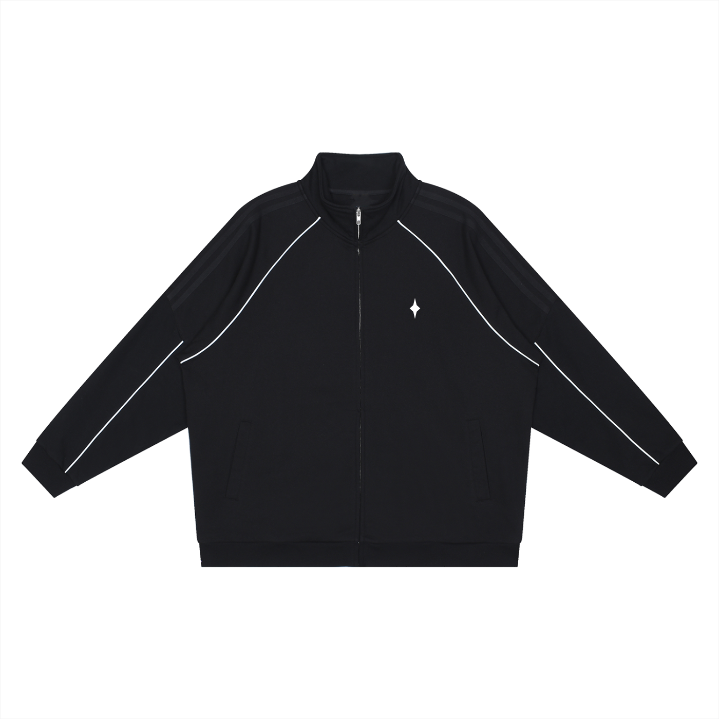 Reflection Striped Raglan Sleeve Jacket