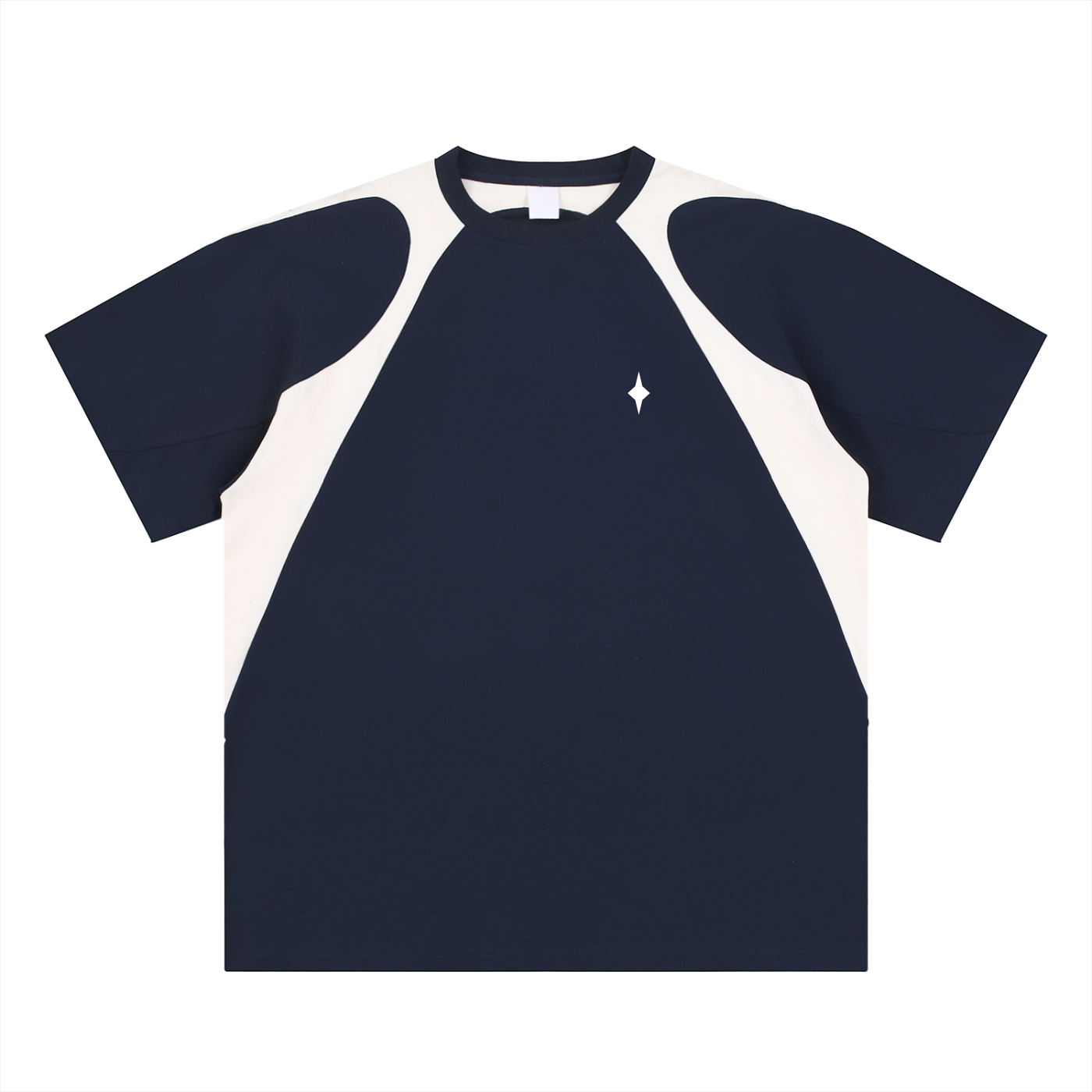 Contrast Panel Cotton T-Shirt