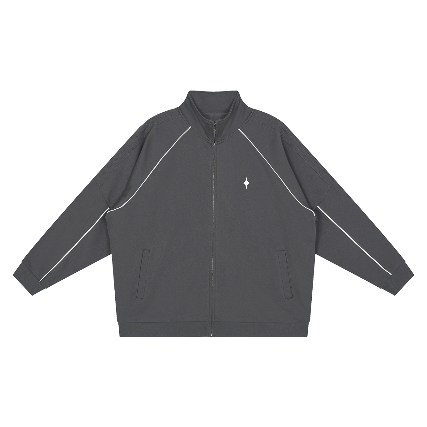 Reflection Striped Raglan Sleeve Jacket