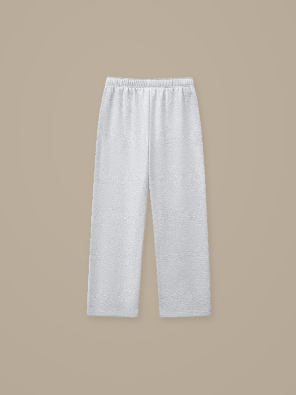Flower Gray TLOL contrast-stitched fleece pants product back #Color_flower gray