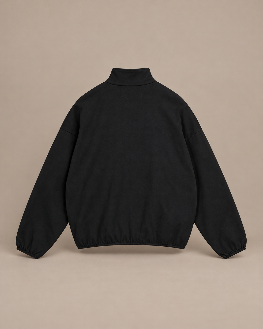 TLOL heavyweight stand-collar jacket in Black, product back #Color_black