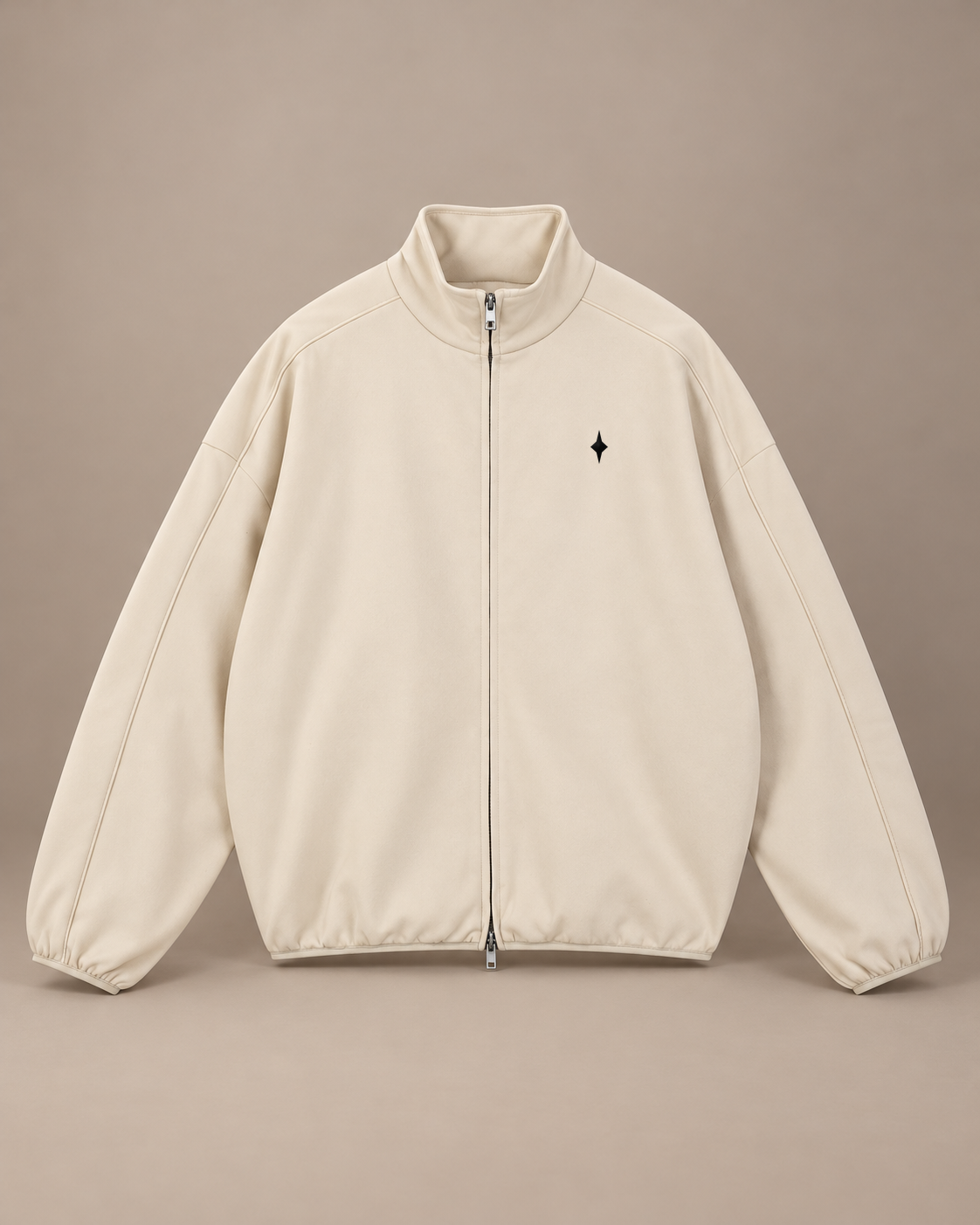 TLOL heavyweight stand-collar jacket in Mild Apricot, product front #Color_mild apricot