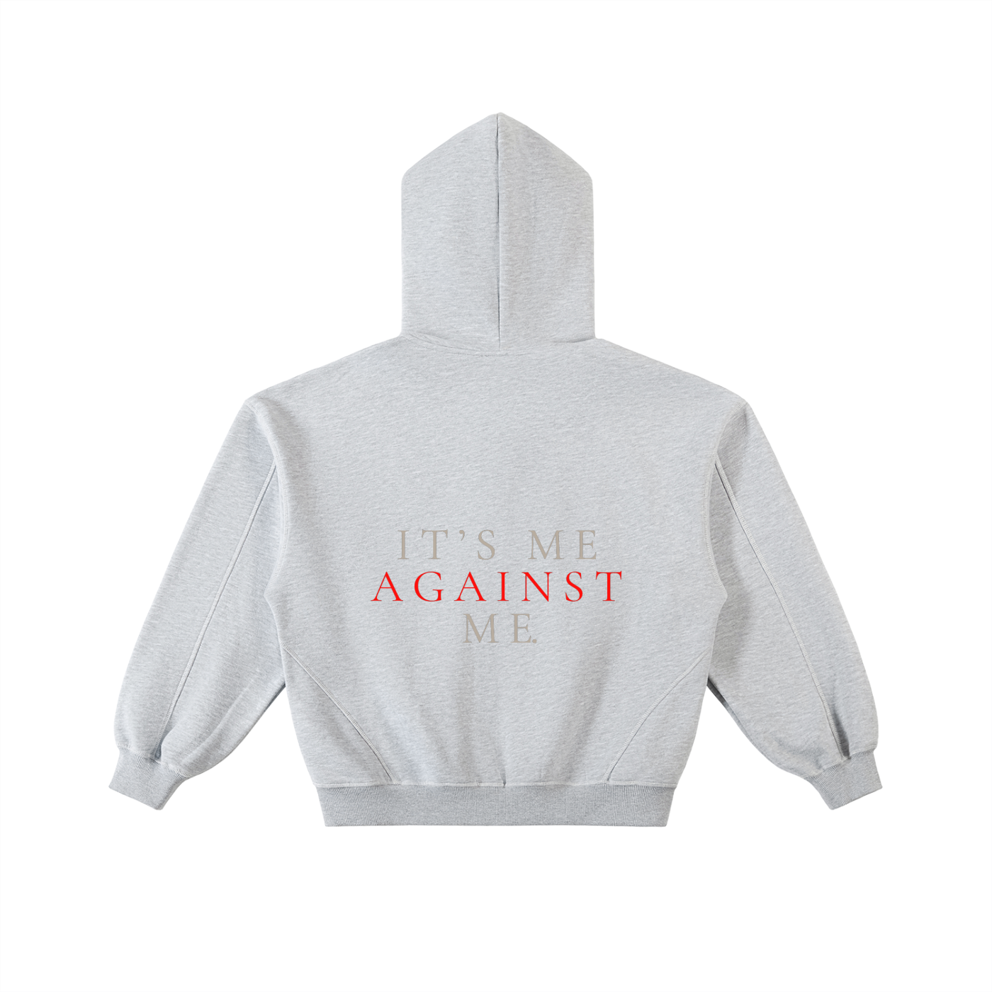Contrast-Stitched Boxy Fleece Zip Hoodie