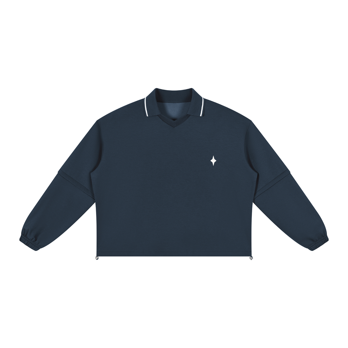 Unisex Boxy Collared Detachable Sweatshirt