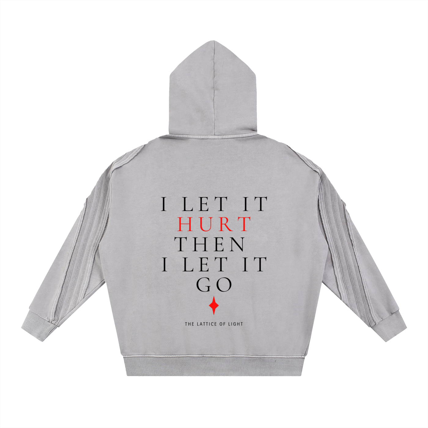 Snow Washed Tape Raw Edge Zip Hoodie