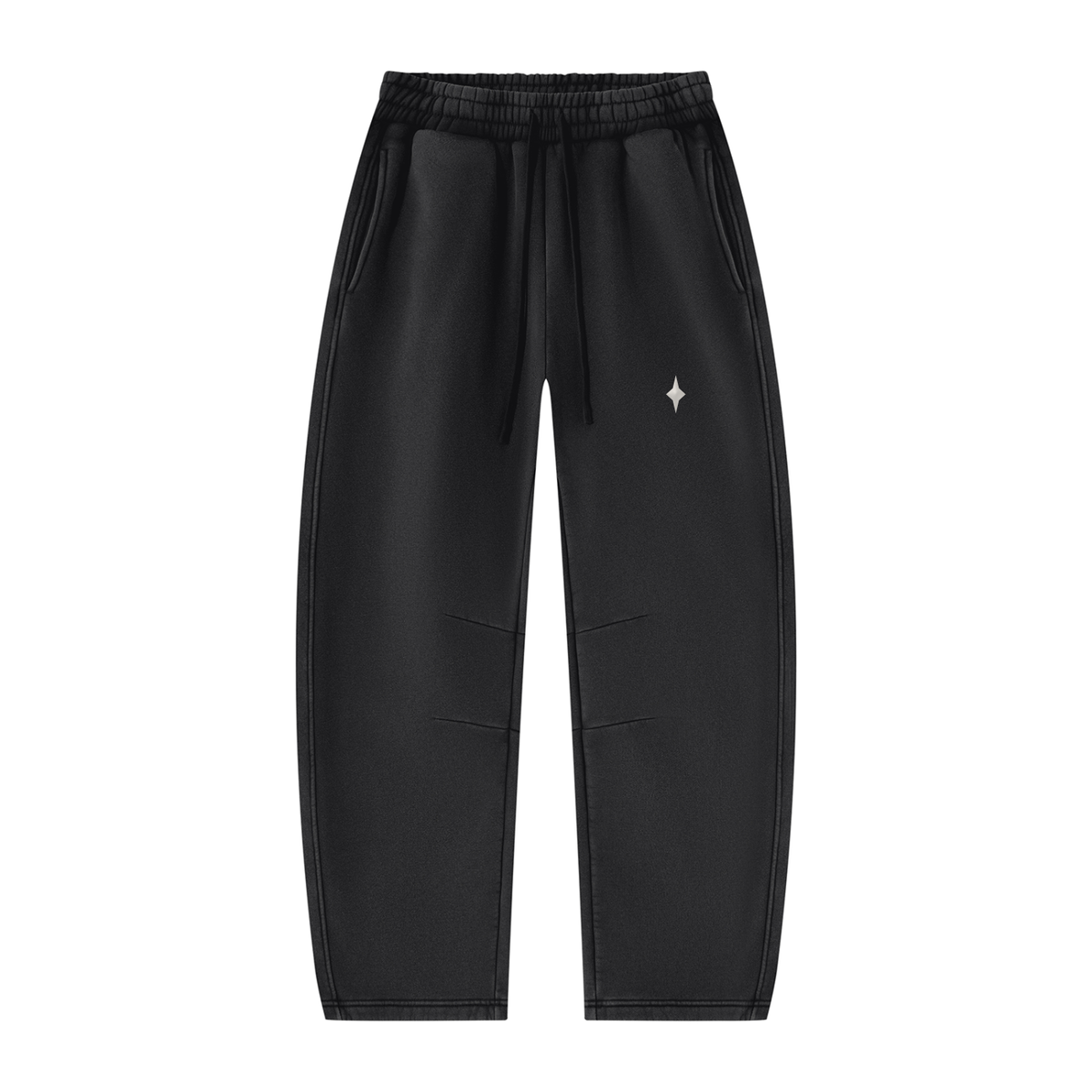 SHARED ORBIT BARREL-LEG FLEECE PANTS