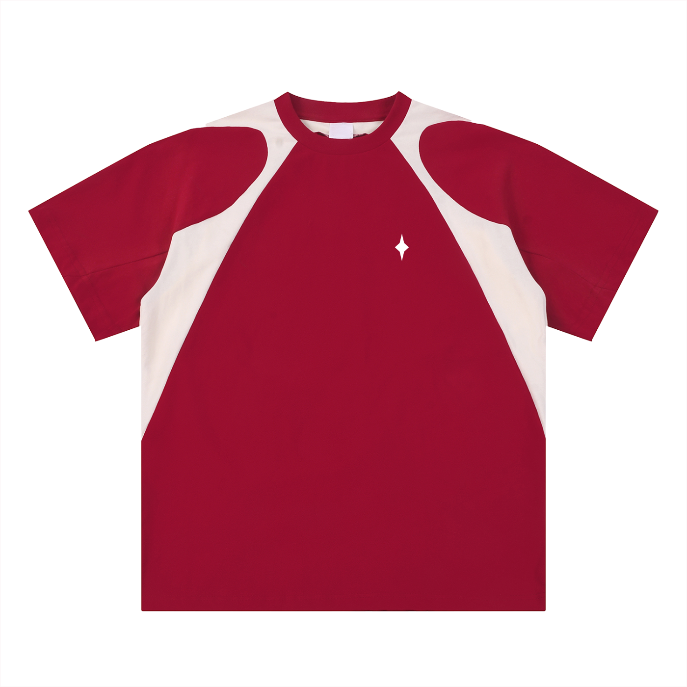 Contrast Panel Cotton T-Shirt