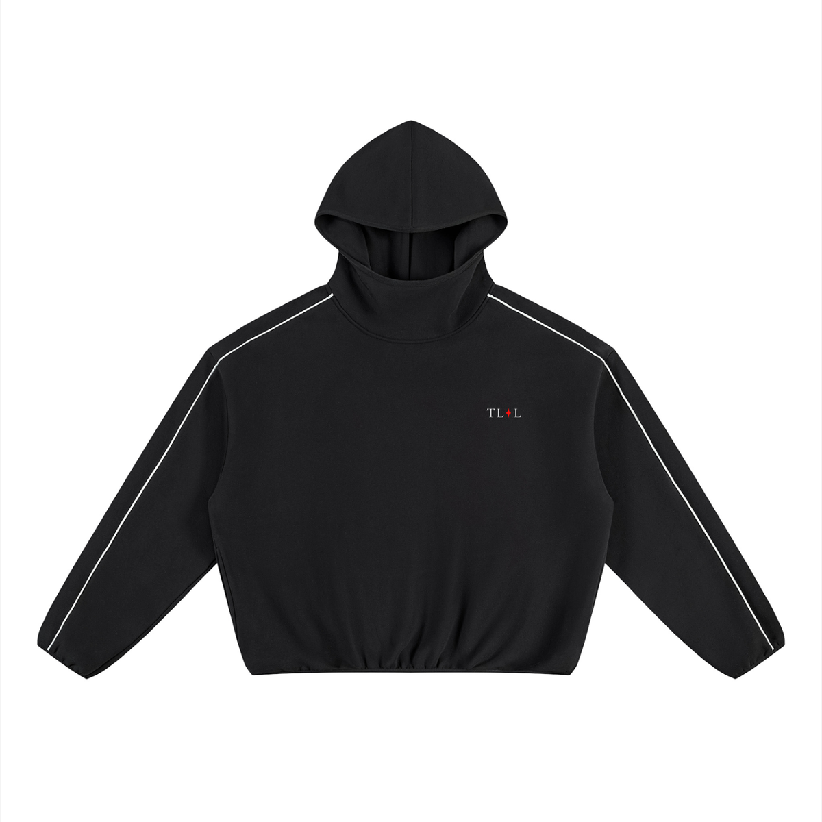 Unisex Boxy Piping Fleece Hoodie