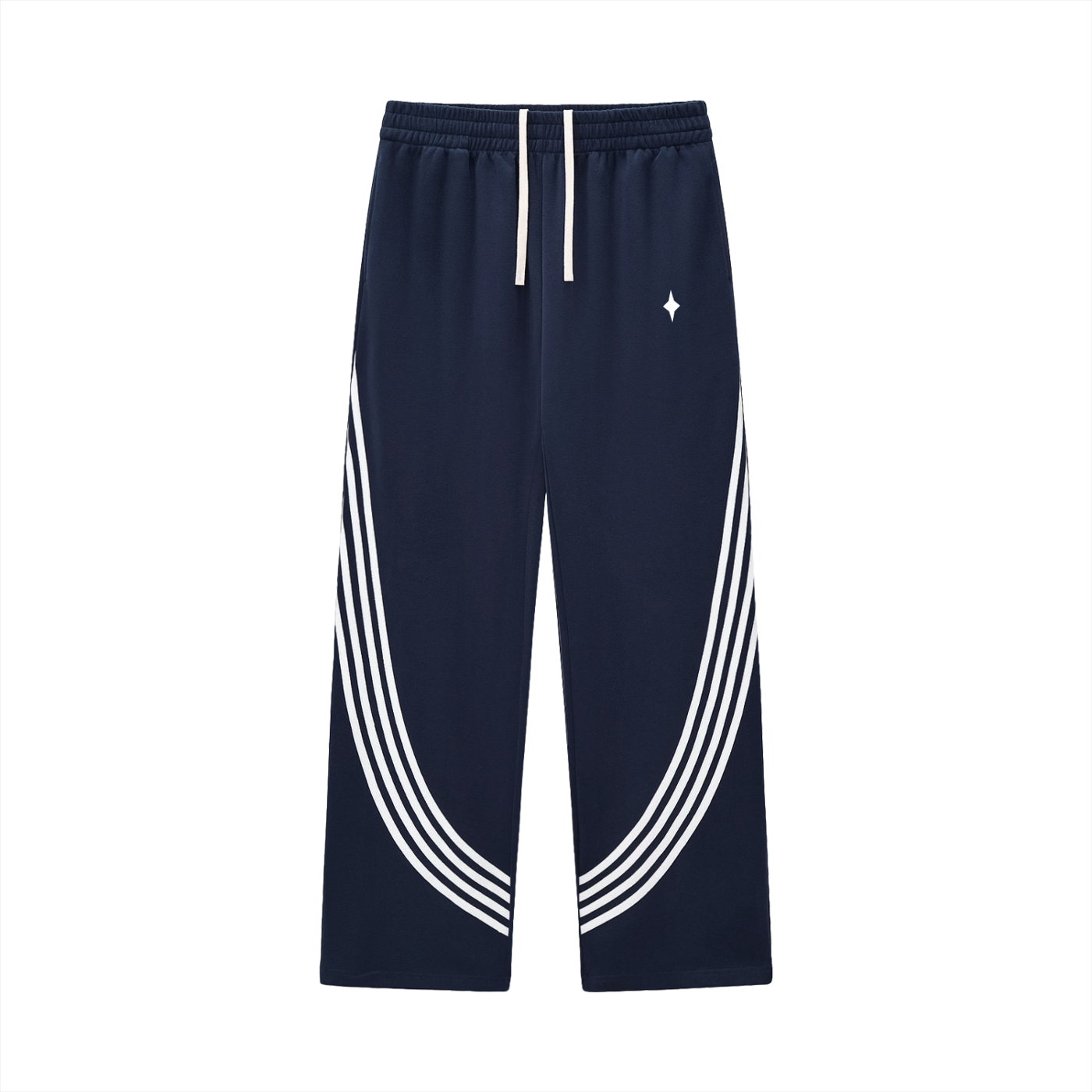 Curved Stripe Straight Sweatpants