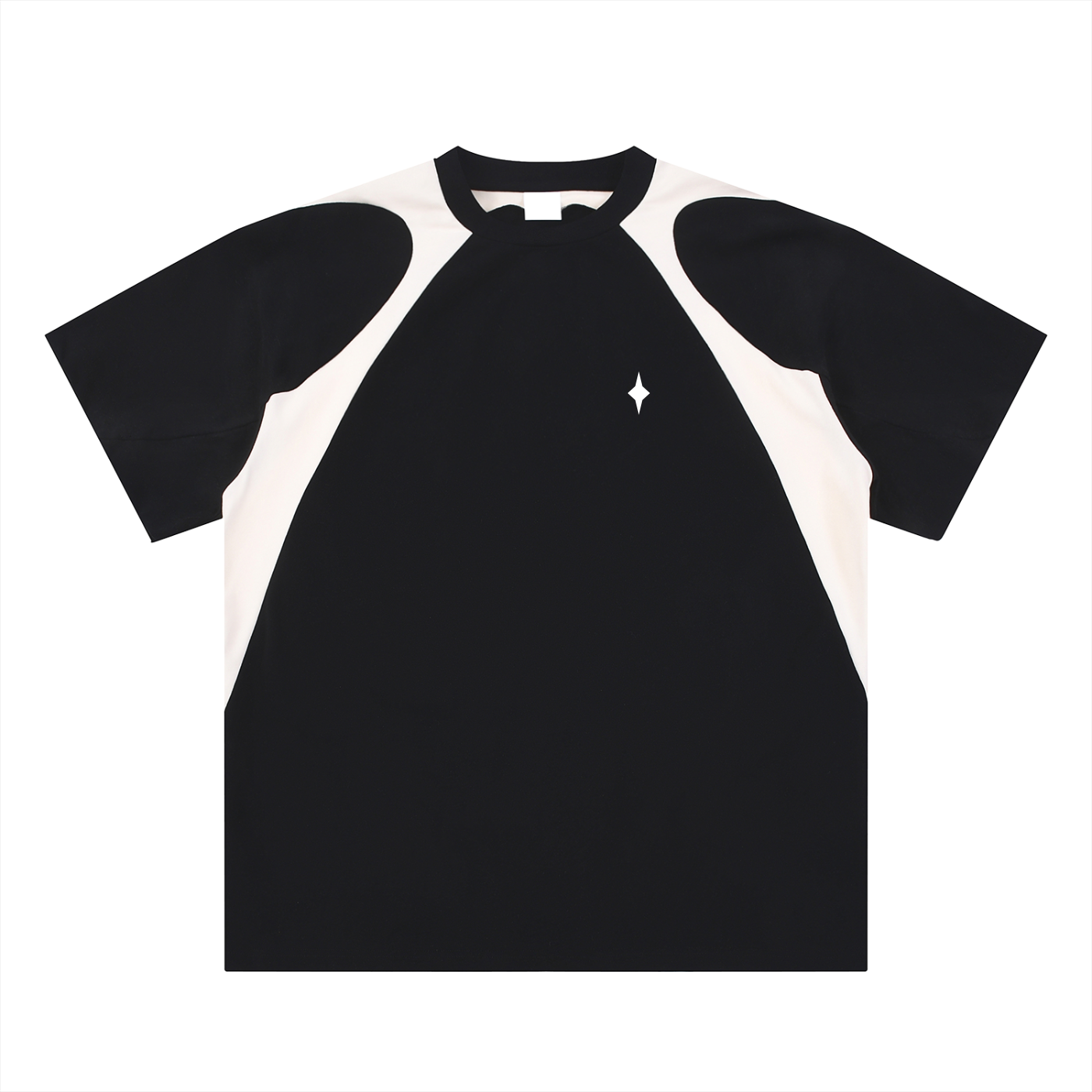 Contrast Panel Cotton T-Shirt