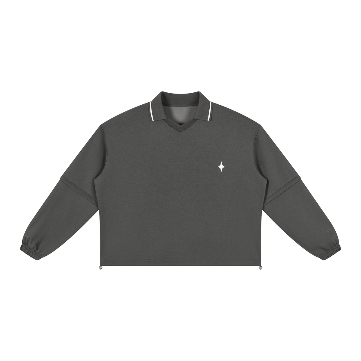Unisex Boxy Collared Detachable Sweatshirt