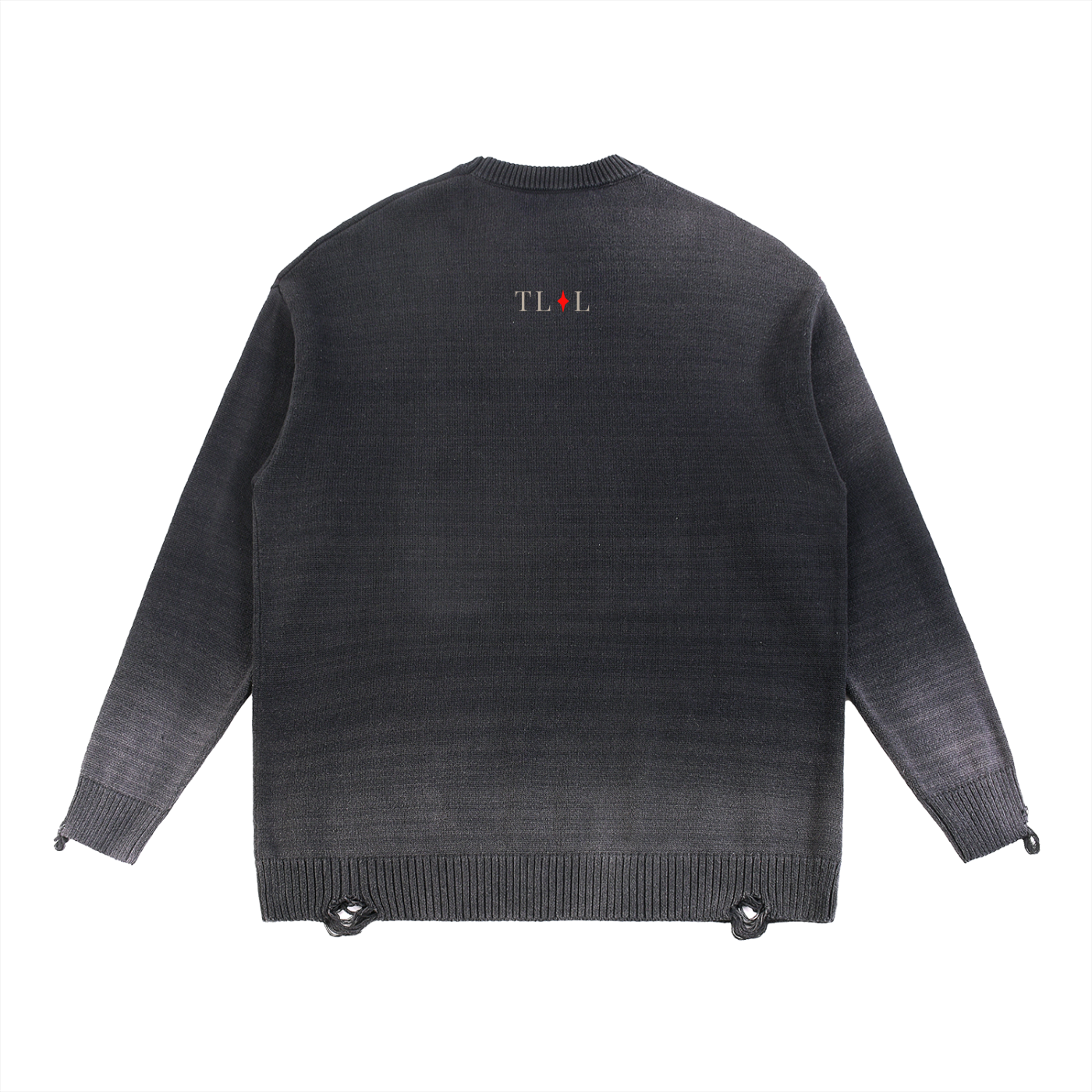Sun Fade Distressed Ripped Crewneck sweater