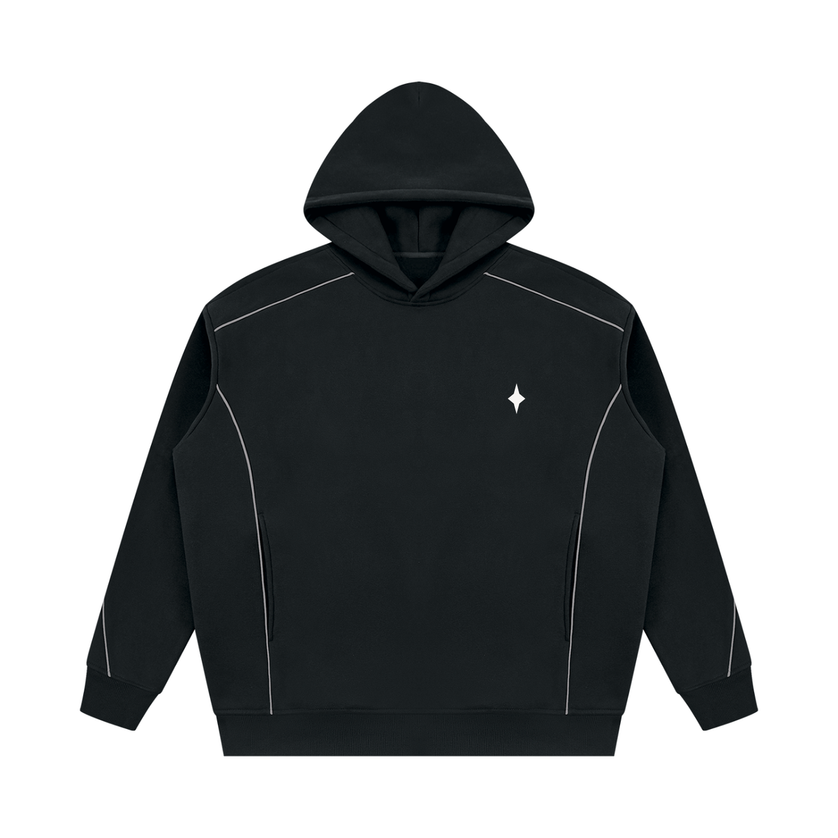 A dark gray pullover hoodie with a small white graphic on the left chest reading 'GOLF WITH FRIENDS', displayed against a solid light gray background.