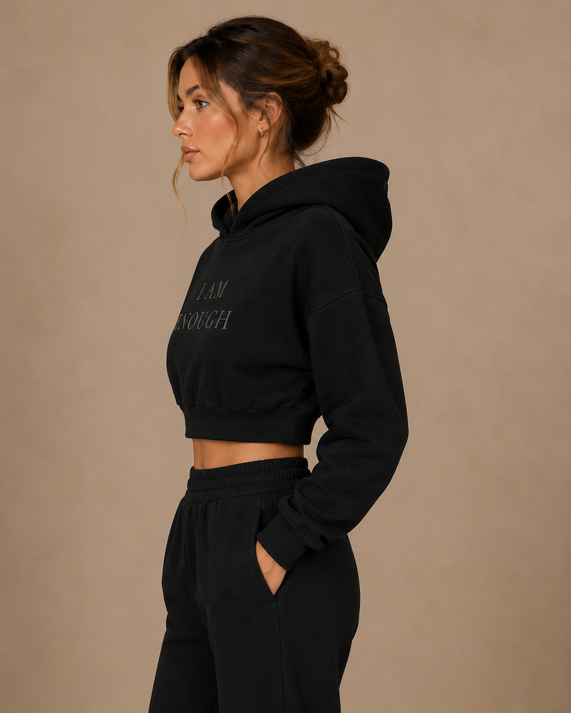 TLOL I Am Enough Cropped Essential Hoodie
