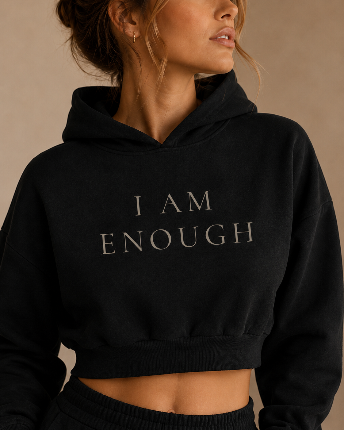 TLOL I Am Enough Cropped Essential Hoodie