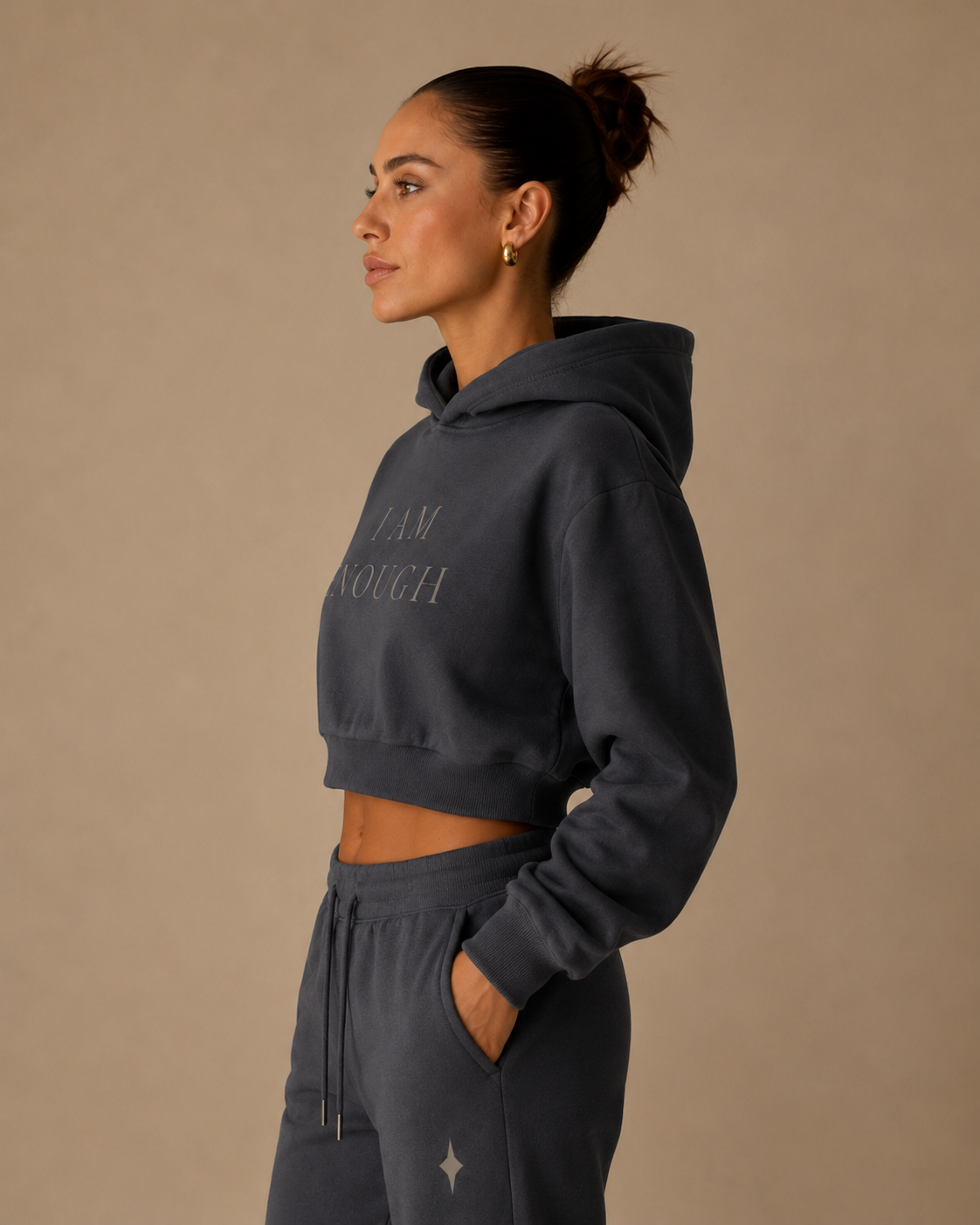 TLOL I Am Enough Cropped Essential Hoodie