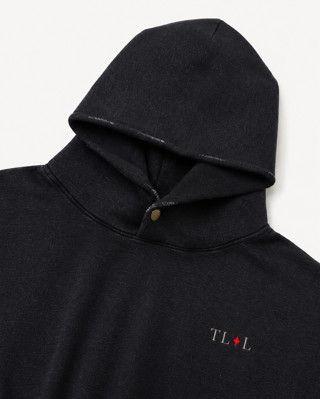 Frayed Enzyme Washed Fleece Hoodie